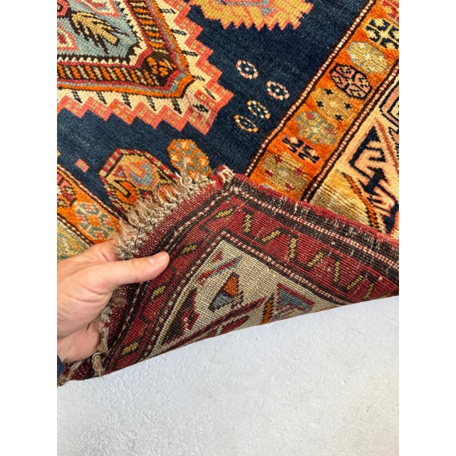 Early 20th Century INDIGO CHILD Collectable Caucasian Rug 3.10 x 4.9 For Sale In Milwaukee - Image 6 of 9