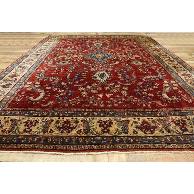 Antique Persian Mohajeran Sarouk Rug, 08'10 X 12'00 For Sale - Image 10 of 11