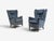 Danish Mid-Century Modern, Cabinetmaker Lounge or Wingback Chairs, Velvet, Stained Wood, Denmark, 1950s A sculptural pair...