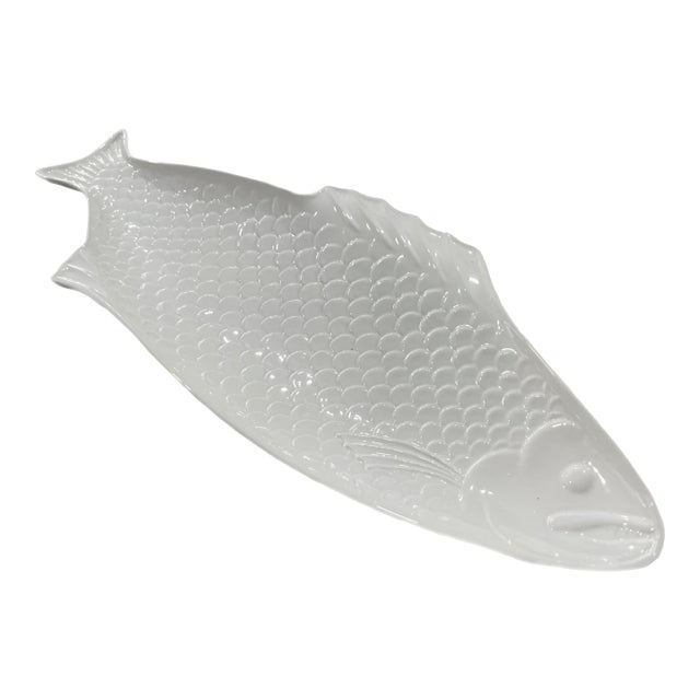 English Pottery White China Fish Platter For Sale
