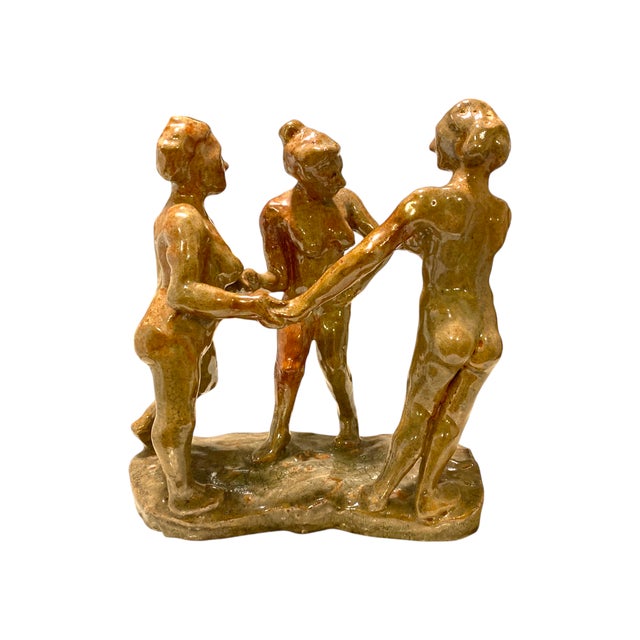 Late 20th Century Three Graces Ceramic Sculpture Greek Mythology San Francisco Bay Area Artist For Sale - Image 9 of 18