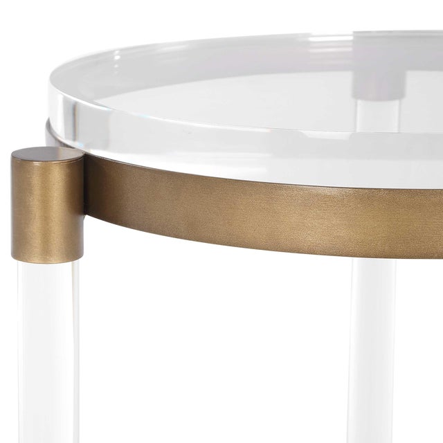 Pereira Round Acrylic Accent Table For Sale In Chicago - Image 6 of 6
