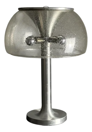 Large Mid-Century Space Age Glass Mushroom Table Lamp from Temde Leuchten, 1960s