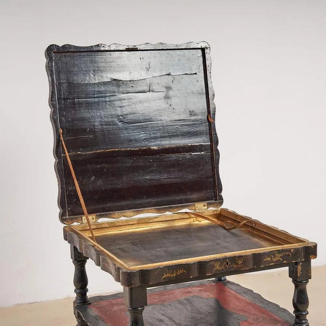 Vintage Oriental Brown Table For Sale - Image 4 of 12