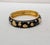 Vintage Signed Napier Goldtone Black Enamel & Clear Rhinestone Cuff Bracelet For Sale - Image 10 of 11