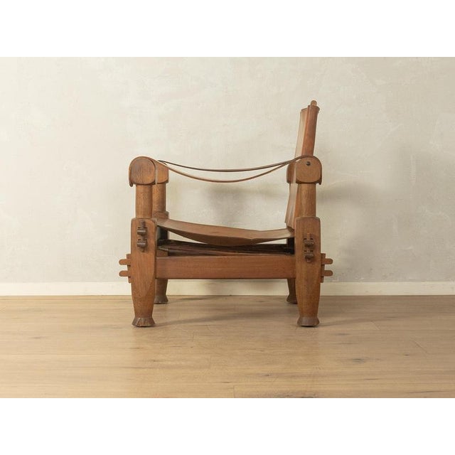 Vintage Brutalist Safari Armchair For Sale - Image 4 of 9