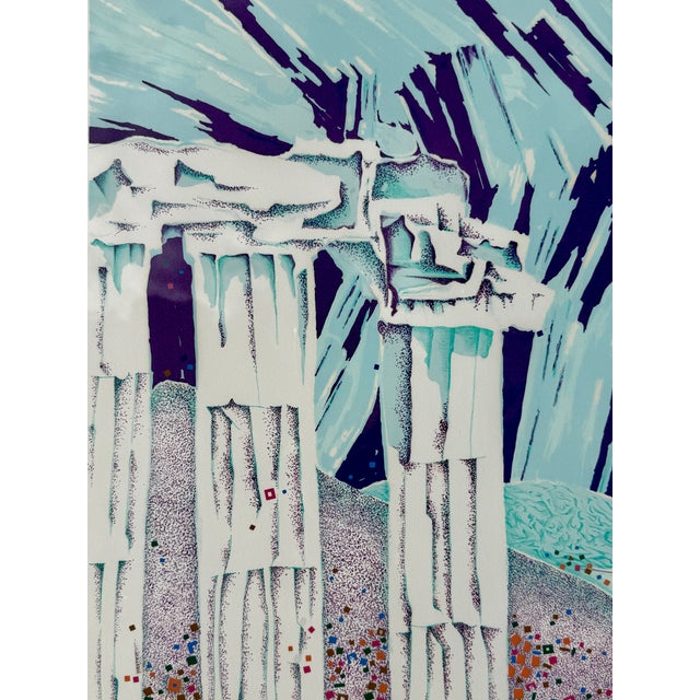 Printmaking Materials Limited Edition Screenprint "Athens" by Risaburo Kimura 1973 For Sale - Image 7 of 9