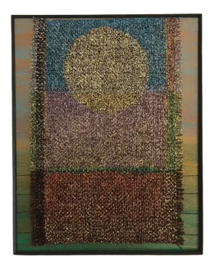 "Autumn Light" Mixed-Media Textile Art by Gay Jensen, Framed