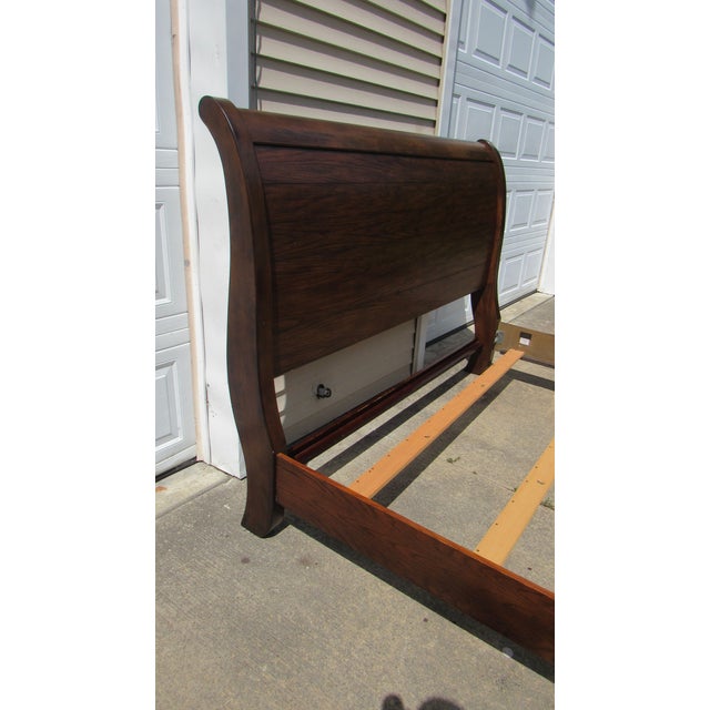 1990s Pulaski King Size Sleigh Bed Designer For Sale - Image 4 of 7