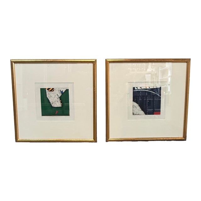 Late 20th Century Signed and Framed Scott Reeds Abstract Color Etchings - Set of 2 For Sale