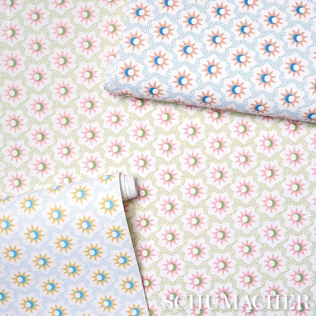 Not Yet Made - Made To Order SAMPLE - Schumacher Lucie Wallpaper In Clay & Blue For Sale - Image 5 of 5