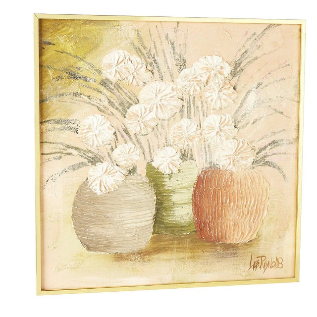 Pair Vintage Framed Paintings | Flowers For Sale - Image 10 of 11