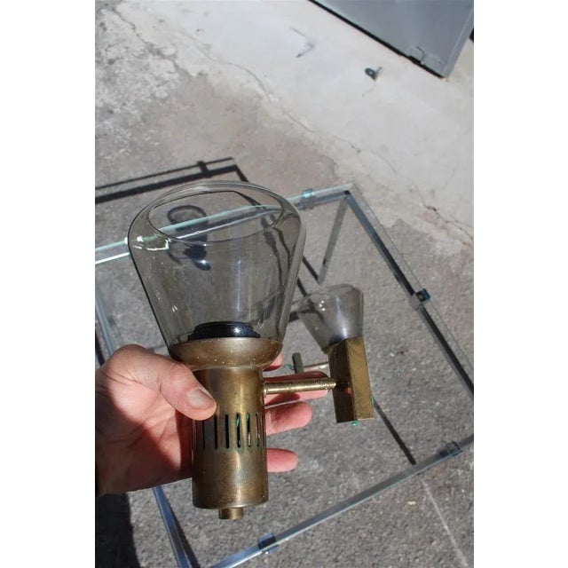 1950s Italian Brass and Glass Applique, 1950s, Set of 2 For Sale - Image 5 of 7