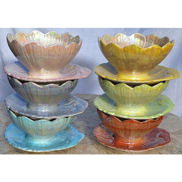 Pink 1930's Royal Winton England Tea Cups or Soup Bowls - Set of 6 For Sale - Image 8 of 12