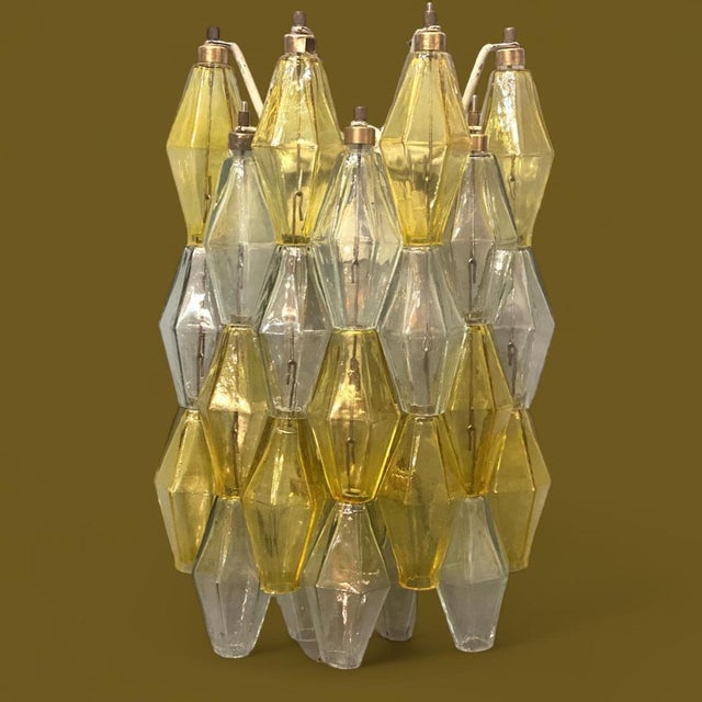 Yellow and Clear Poliedri Sconces by Carlo Scarpa for Venini, 1980s For Sale - Image 9 of 15