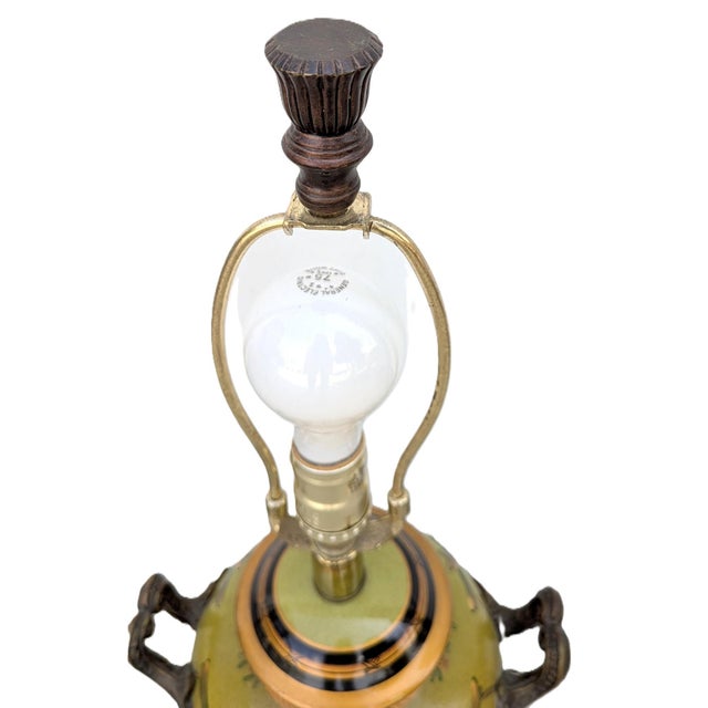 Vintage Chinoiserie Hand-Painted Floral Urn Table Lamp For Sale In Los Angeles - Image 6 of 6