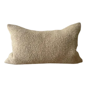 Custom Wool and Linen Blend Pillow With Brass Zipper and Down Feather Insert