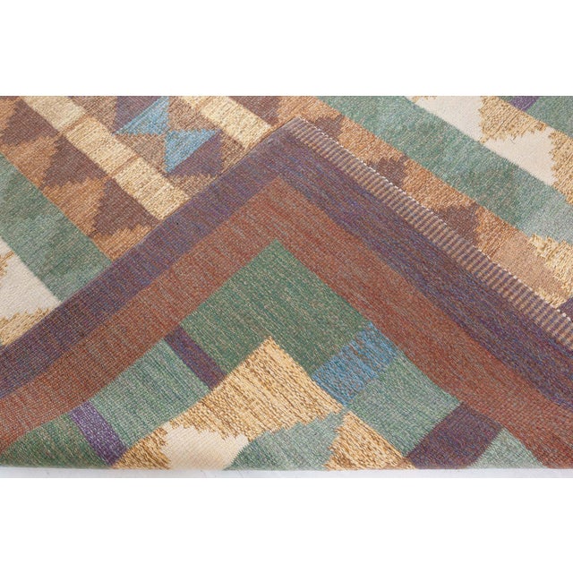 Doris Leslie Blau Vintage Swedish Flat Weave Rug Signed with Initials 'IV' For Sale - Image 9 of 9