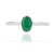 Contemporary Minimalist 925 Sterling Silver Natural 0.83 Ct Oval Emerald Solitaire Ring Size 8 For Sale - Image 3 of 13