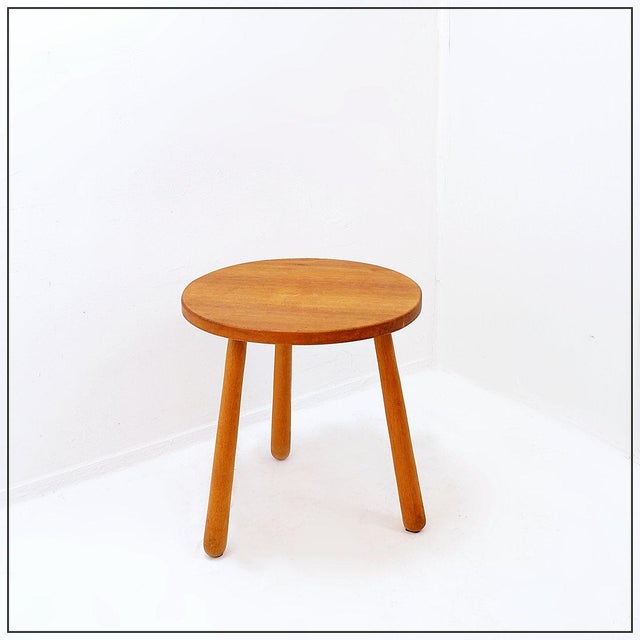 Vintage Wooden Tripod Side Table with Rounded Legs For Sale - Image 10 of 10