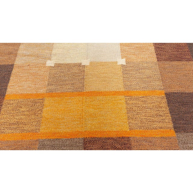 Vintage Swedish Flatweave Rug by Ulla Parkdal, Signed “UP” For Sale - Image 4 of 8