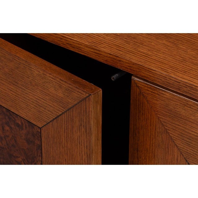Old-World Marquetry Credenza, 86" - Walnut and Oak With Burl-Inset For Sale - Image 11 of 12
