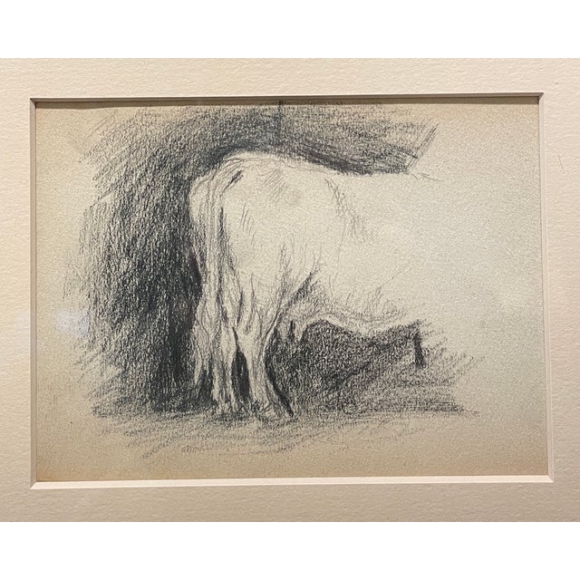 Antique drawing of the back of a cow, framed in a lemon gold period gilt frame. Unsigned. Combined shipping available,...