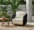 Black Alpine Teak Wood Modern Swivel Outdoor Arm Chair – Black For Sale - Image 8 of 9