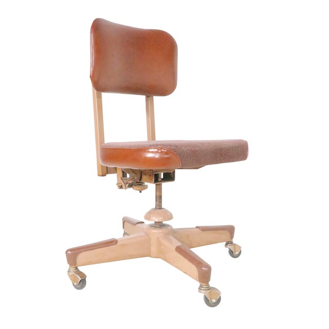 Mid Century Industrial Swivel Desk Chair For Sale - Image 10 of 13