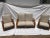 Art Deco Rattan Suite consisting of a love seat and two arm chairs. Three strand construction with newly upholstered...