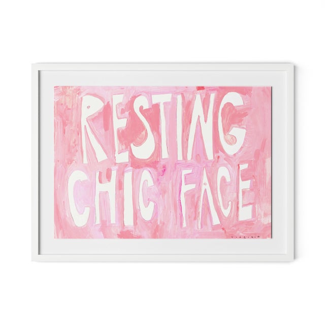 Virginia Chamlee Resting Chic Face by Virginia Chamlee in White Frame, Medium Art Print For Sale - Image 4 of 4