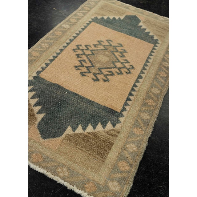 Textile Turkish Mini Rug Oriental Hand Knotted Vintage Rug 1'7" x 2'8" #21254 For Sale - Image 7 of 8
