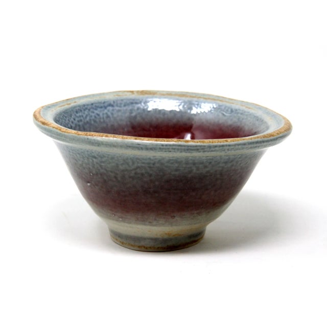 Mid-Century Modern Vintage High Gloss Glazed Studio Art Pottery Bowl For Sale - Image 3 of 9