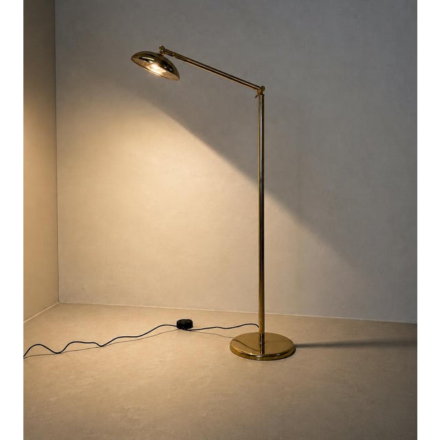 Metal Vintage Style Reclining Gilt Floor Lamp, 2000s For Sale - Image 7 of 11