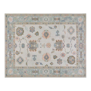 New Turkish Professional Hand Knotted Oushak, 9'1x11'9 For Sale