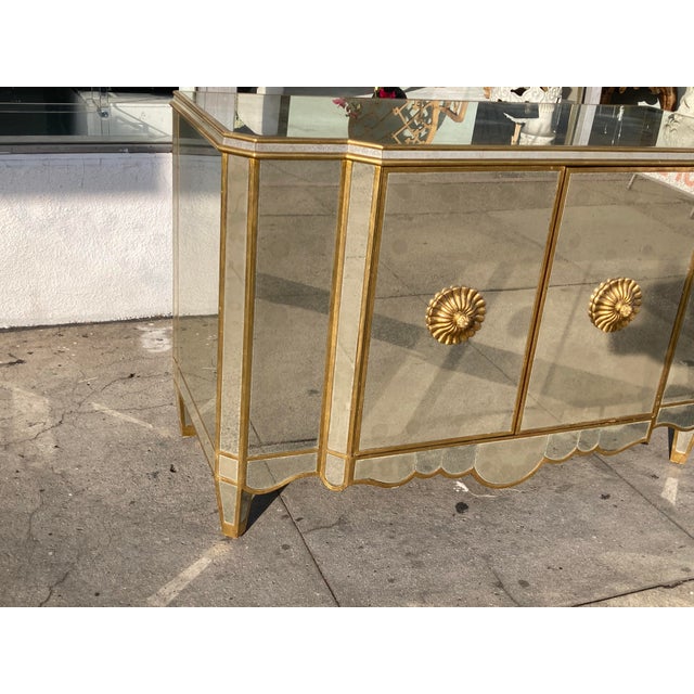 Michael Taylor Hollywood Regency Regina Antique Mirror and Gilt Sideboard For Sale - Image 11 of 13