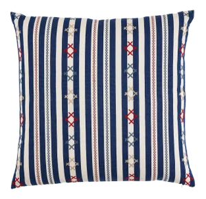 Schumacher Rhodes Stripe 20" Pillow in Navy