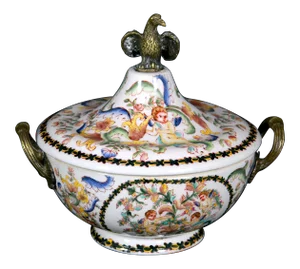 Napoleon III Style Bronze Eagle Ceramic Vase, Mid 20th Century