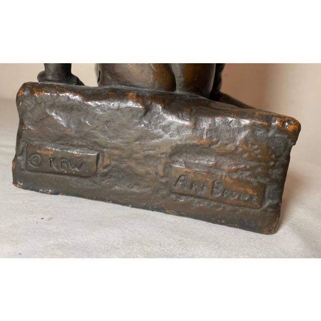 Large Antique KBW Kathodian Bronze Clad Nude Lady Bust Art Statue Sculpture For Sale - Image 9 of 12