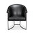 Upholstered in premium full-grain leather in onyx black, this chair exudes sophistication and timeless style. The curved...