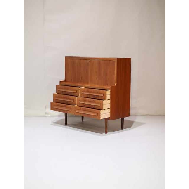 Vintage Danish Secretaire in Teak by Sigfred Omann for Ølholm, 1960s For Sale - Image 10 of 18