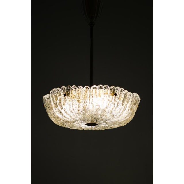 1960s Ceiling Lamps in Brass and Glass attributed to Carl Fagerlund, 1960s, Set of 2 For Sale - Image 5 of 7