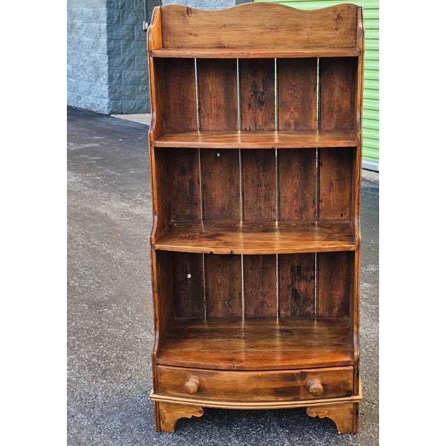 Brown American Primitive Waterfall Rustic Pine Bookcase For Sale - Image 8 of 14