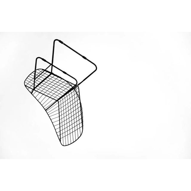 Scandinavian Mid-Century Modern Minimalist Black Wire Prototype Chair, 1960s, Set of 5 For Sale - Image 10 of 18