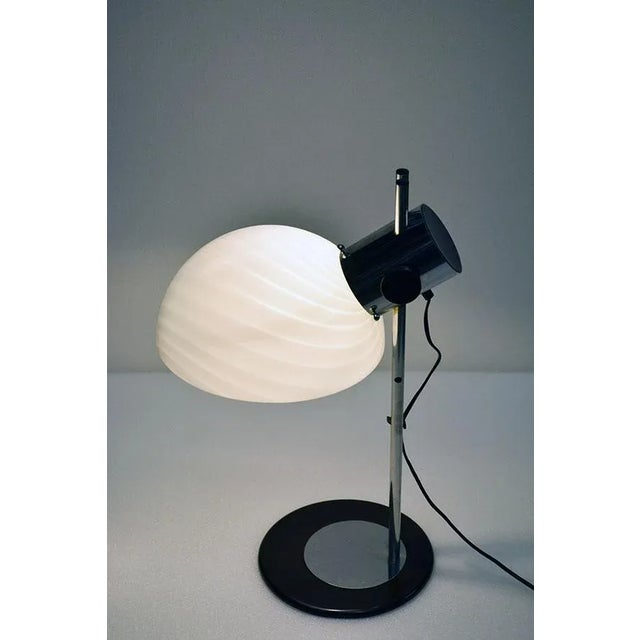 Glass and Metal Table Lamp by Zonca, 1970s For Sale - Image 3 of 12