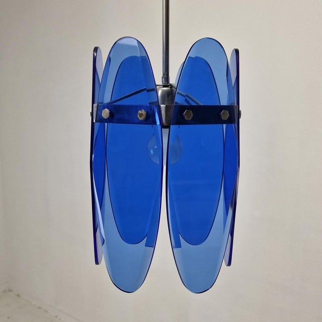 Blue Glass Pendant from Veca, Italy, 1970s For Sale - Image 11 of 18