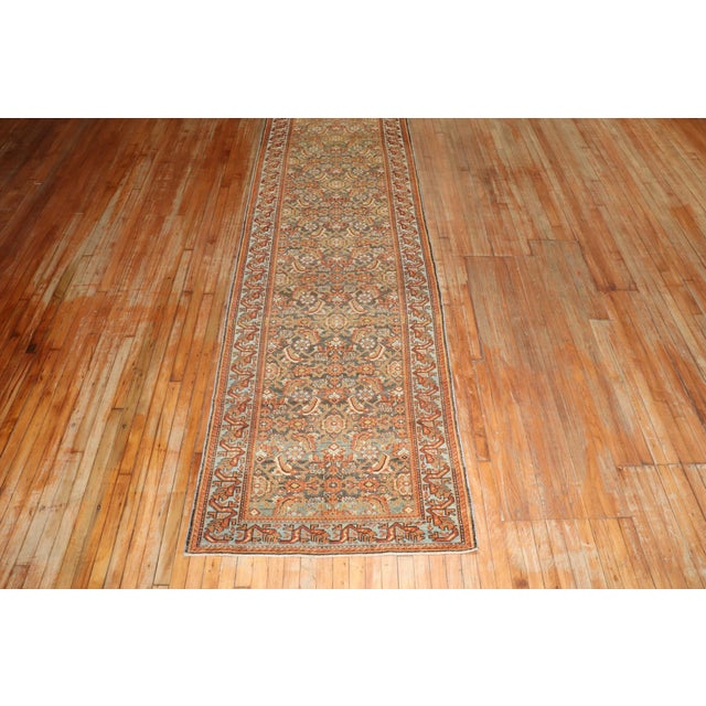 Early 20th Century Early 20th Century Brown Orange Malayer Runner - 3'6" x 16'6" For Sale - Image 5 of 10