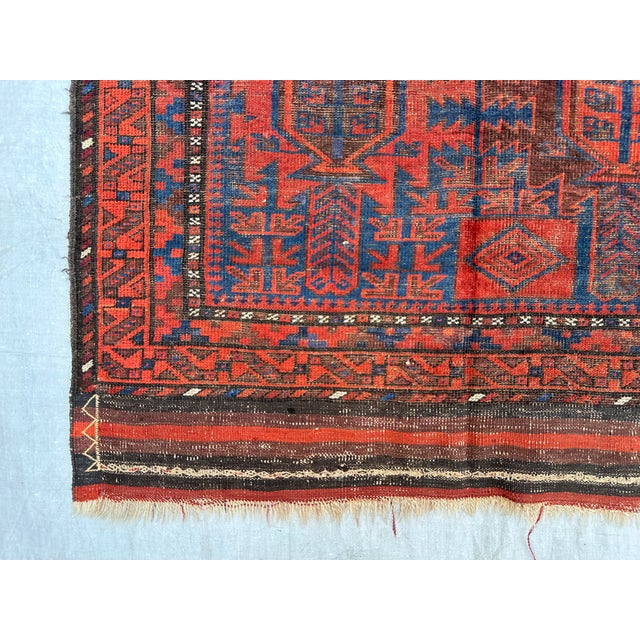 1970s Antique Turkmen Kalamdani Hand-Knotted Wool Rug - 6'0" X 3'6" For Sale - Image 5 of 12
