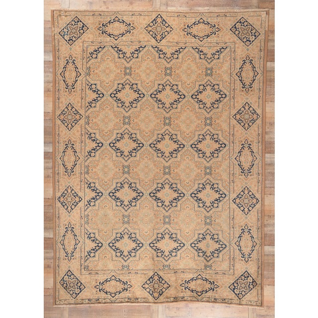 Mid 20th Century Mid 20th Century Vintage Persian Kerman Rug - 09'06 x 13'00 For Sale - Image 9 of 9