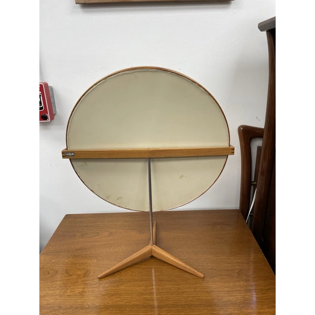 1960s Mid Century Modern Teak Table Mirror, Made in Sweden by Luxus, Vittsjö, Uno & Östen Kristiansson For Sale - Image 5 of 8